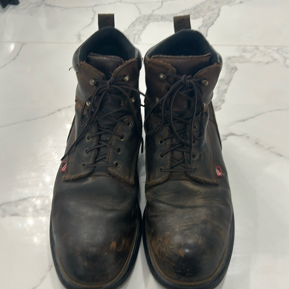 Red Wing Lace Up Steel Toe Leather Workboots. Size 12